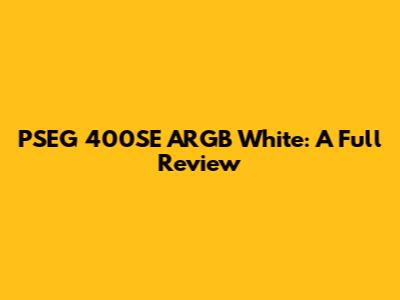 PSEG 400SE ARGB White: A Full Review