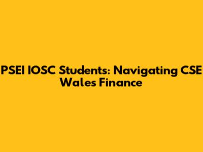 PSEI IOSC Students: Navigating CSE Wales Finance