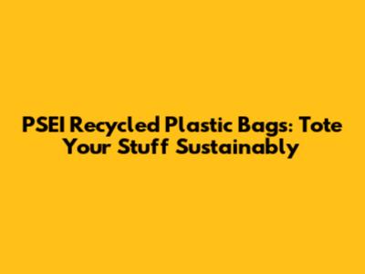 PSEI Recycled Plastic Bags: Tote Your Stuff Sustainably
