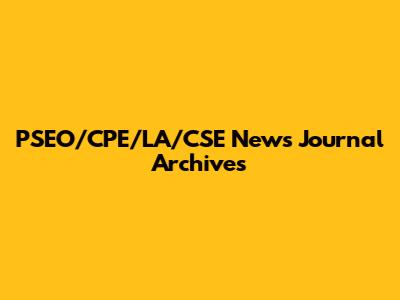 PSEO/CPE/LA/CSE News Journal Archives