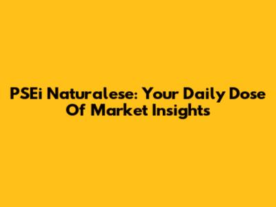 PSEi Naturalese: Your Daily Dose Of Market Insights