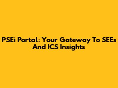 PSEi Portal: Your Gateway To SEEs And ICS Insights