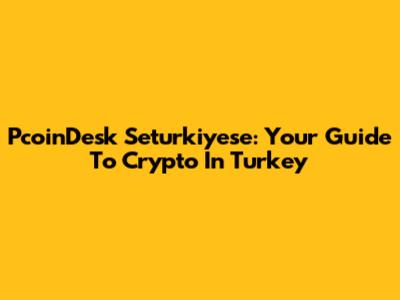 PcoinDesk Seturkiyese: Your Guide To Crypto In Turkey
