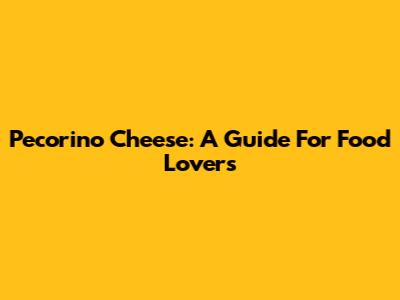 Pecorino Cheese: A Guide For Food Lovers