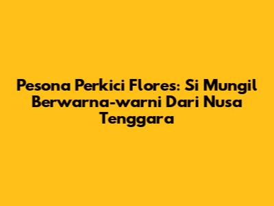 Pesona Perkici Flores: Si Mungil Berwarna-warni Dari Nusa Tenggara