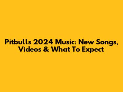 Pitbull's 2024 Music: New Songs, Videos & What To Expect