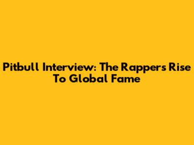 Pitbull Interview: The Rapper's Rise To Global Fame