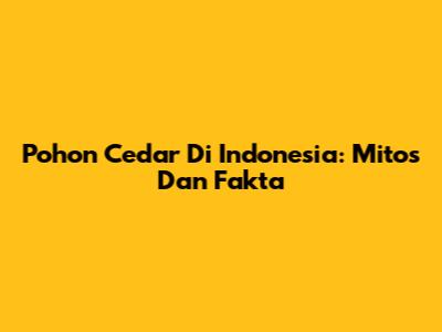 Pohon Cedar Di Indonesia: Mitos Dan Fakta