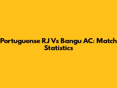 Portuguense RJ Vs Bangu AC: Match Statistics