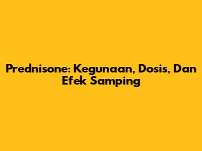Prednisone: Kegunaan, Dosis, Dan Efek Samping