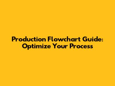 Production Flowchart Guide: Optimize Your Process