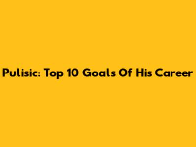 Pulisic: Top 10 Goals Of His Career