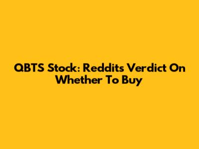 QBTS Stock: Reddit's Verdict On Whether To Buy