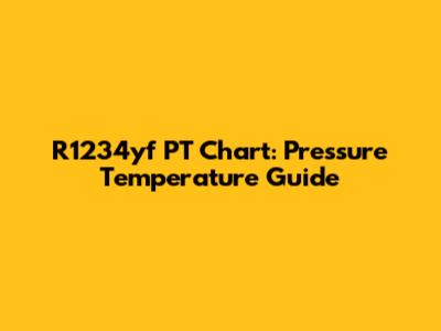 R1234yf PT Chart: Pressure Temperature Guide