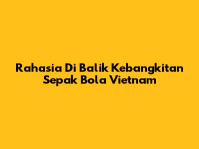Rahasia Di Balik Kebangkitan Sepak Bola Vietnam