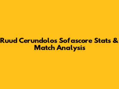 Ruud Cerundolo's Sofascore Stats & Match Analysis
