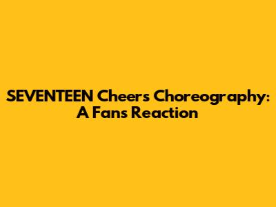 SEVENTEEN 'Cheers' Choreography: A Fan's Reaction
