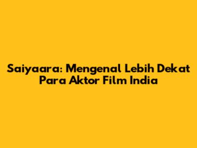 Saiyaara: Mengenal Lebih Dekat Para Aktor Film India