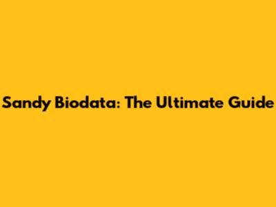 Sandy Biodata: The Ultimate Guide