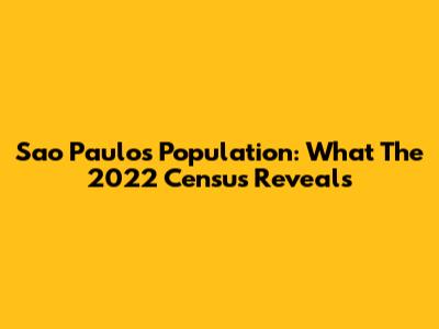 Sao Paulo's Population: What The 2022 Census Reveals