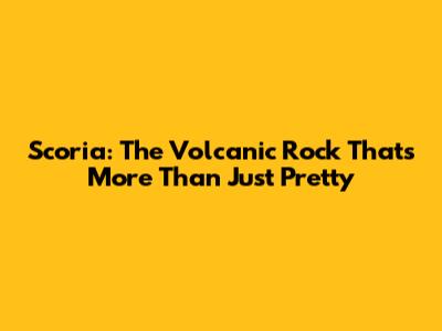 Scoria: The Volcanic Rock That's More Than Just Pretty
