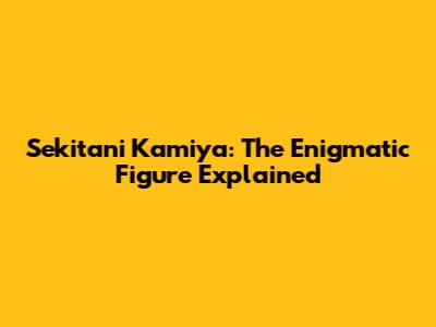 Sekitani Kamiya: The Enigmatic Figure Explained