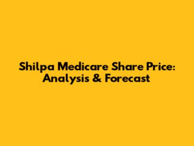 Shilpa Medicare Share Price: Analysis & Forecast