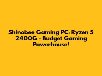 Shinobee Gaming PC: Ryzen 5 2400G - Budget Gaming Powerhouse!