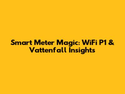 Smart Meter Magic: WiFi P1 & Vattenfall Insights