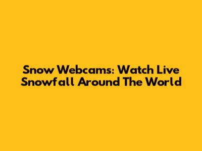 Snow Webcams: Watch Live Snowfall Around The World