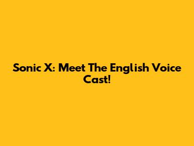 Sonic X: Meet The English Voice Cast!