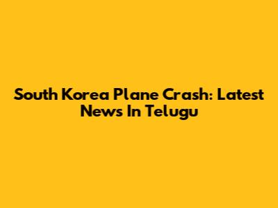 South Korea Plane Crash: Latest News In Telugu