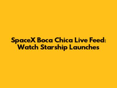 SpaceX Boca Chica Live Feed: Watch Starship Launches