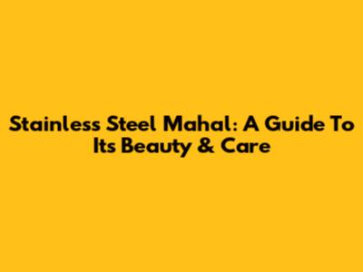 Stainless Steel Mahal: A Guide To Its Beauty & Care