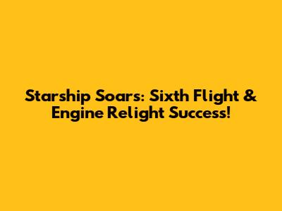 Starship Soars: Sixth Flight & Engine Relight Success!