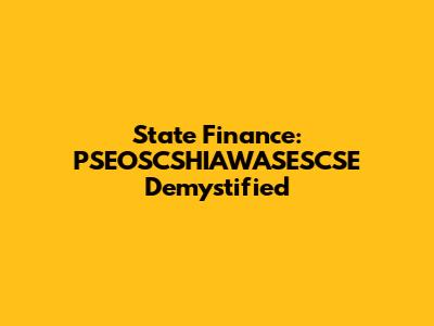 State Finance: PSEOSCSHIAWASESCSE Demystified