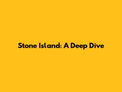 Stone Island: A Deep Dive
