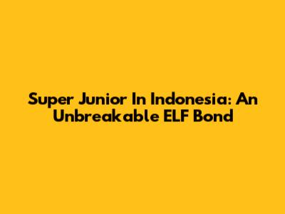 Super Junior In Indonesia: An Unbreakable ELF Bond