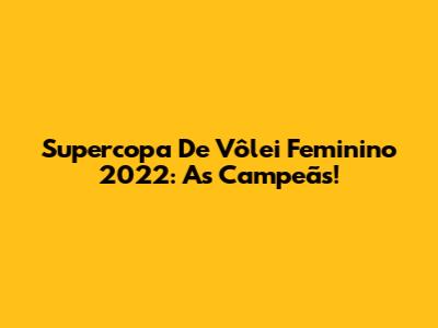 Supercopa De Vôlei Feminino 2022: As Campeãs!