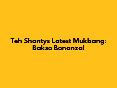 Teh Shanty's Latest Mukbang: Bakso Bonanza!
