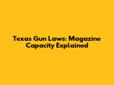Texas Gun Laws: Magazine Capacity Explained