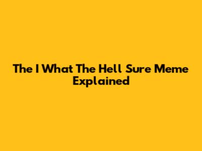 The "I What The Hell Sure" Meme Explained