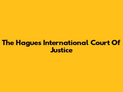 The Hague's International Court Of Justice