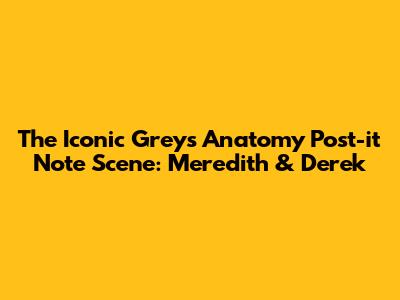 The Iconic Grey's Anatomy Post-it Note Scene: Meredith & Derek