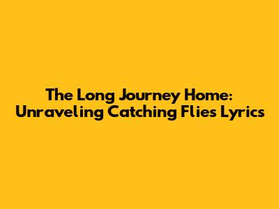 The Long Journey Home: Unraveling Catching Flies Lyrics
