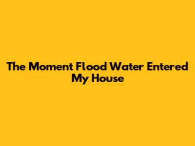 The Moment Flood Water Entered My House