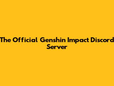 The Official Genshin Impact Discord Server