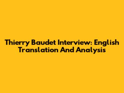 Thierry Baudet Interview: English Translation And Analysis