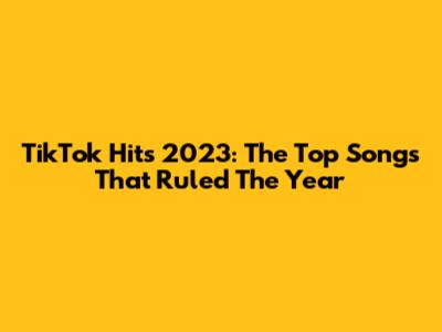 TikTok Hits 2023: The Top Songs That Ruled The Year
