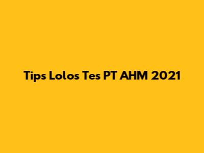 Tips Lolos Tes PT AHM 2021